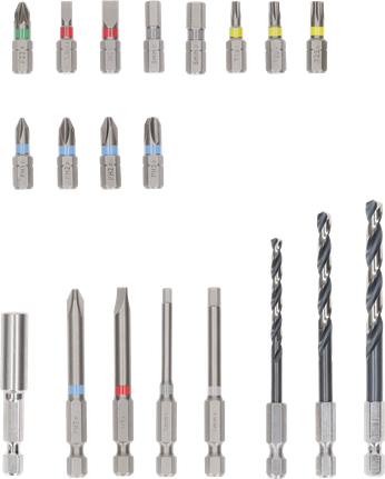 Bosch超硬螺絲起子頭和金屬 HSS 鑽頭套裝，20 件。.